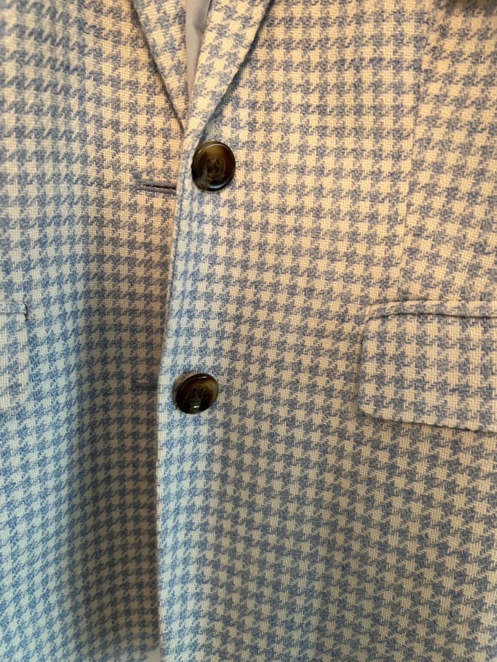 Ann Taylor Blue & White Houndstooth Blazer (Size 6) - Picture 2 of 4